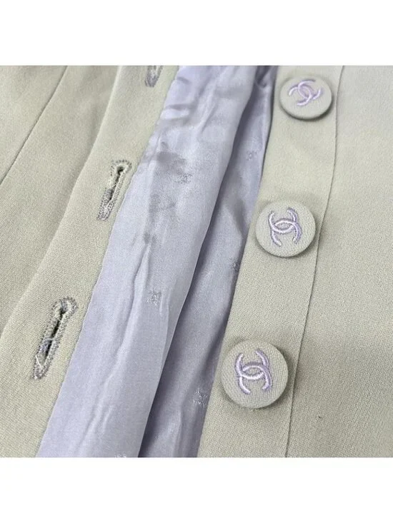 Chanel Jacket 38 M Light Gray Spring Autumn - Picture 9 of 13